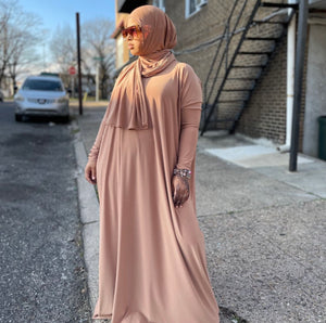 Mocha Wide Abaya Set /Shayla