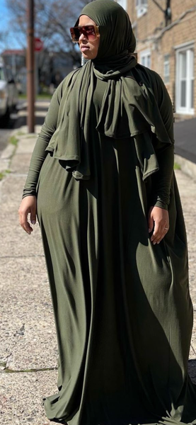Dark Wide Abaya Set /Shayla