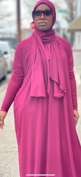 Dark Wide Abaya Set /Shayla