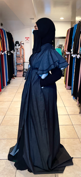 Blue Jean Sleeveless Duster / Belt / Pockets