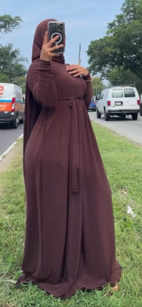 Dark Color Aline /high low khimar / belt