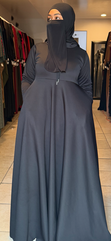 Black Hooded Semi Swing/ Pocket